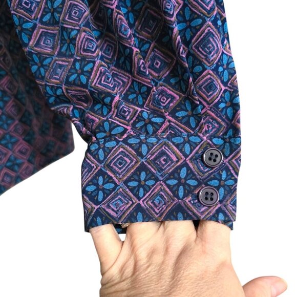 Pendleton Geometric Long Sleeve Casual Button Down Blouse Sz 10 - Picture 5 of 10